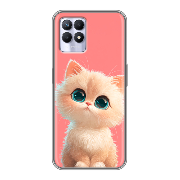 Силиконовый чехол на Realme 8i с принтом Розовый котенок Силиконовый чехол на Realme 8i с принтом Розовый котенок