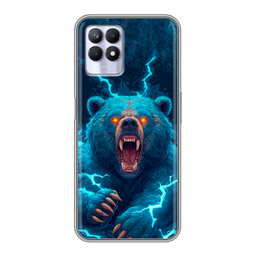 Силиконовый чехол на Realme 8i с принтом Медведь Силиконовый чехол на Realme 8i с принтом Медведь