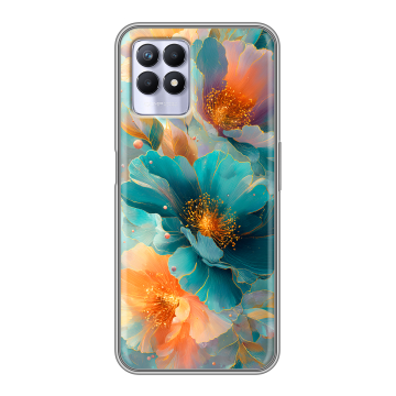 Силиконовый чехол на Realme 8i с принтом Цветы Силиконовый чехол на Realme 8i с принтом Цветы