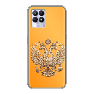 Силиконовый чехол на Realme 8i с принтом Герб Флаг России Силиконовый чехол на Realme 8i с принтом Герб Флаг России