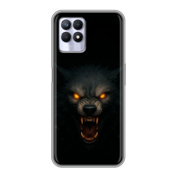 Силиконовый чехол на Realme 8i с принтом Волк Силиконовый чехол на Realme 8i с принтом Волк