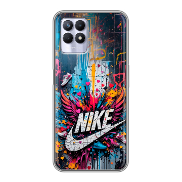 Силиконовый чехол на Realme 8i с принтом Nike Найк Силиконовый чехол на Realme 8i с принтом Nike Найк