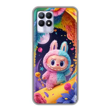 Силиконовый чехол на Realme 8i с принтом Labubu Лабубу Силиконовый чехол на Realme 8i с принтом Labubu Лабубу