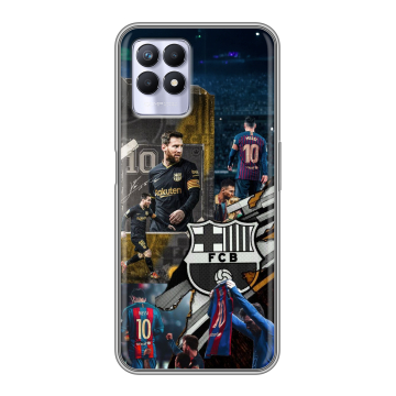 Силиконовый чехол на Realme 8i с принтом Messi Barcelona Силиконовый чехол на Realme 8i с принтом Messi Barcelona