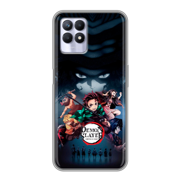 Силиконовый чехол на Realme 8i с принтом Demon Slayer Клинок рассекающий демонов Силиконовый чехол на Realme 8i с принтом Demon Slayer Клинок рассекающий демонов