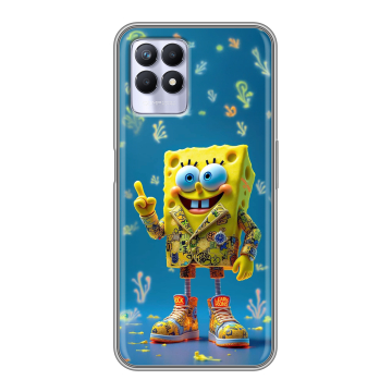 Силиконовый чехол на Realme 8i с принтом Спанч боб Спанчбоб Силиконовый чехол на Realme 8i с принтом Спанч боб Спанчбоб