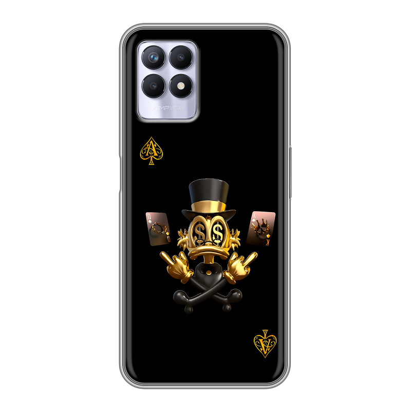 Силиконовый чехол на Realme 8i с принтом Золотой скрудж макдак Силиконовый чехол на Realme 8i с принтом Золотой скрудж макдак