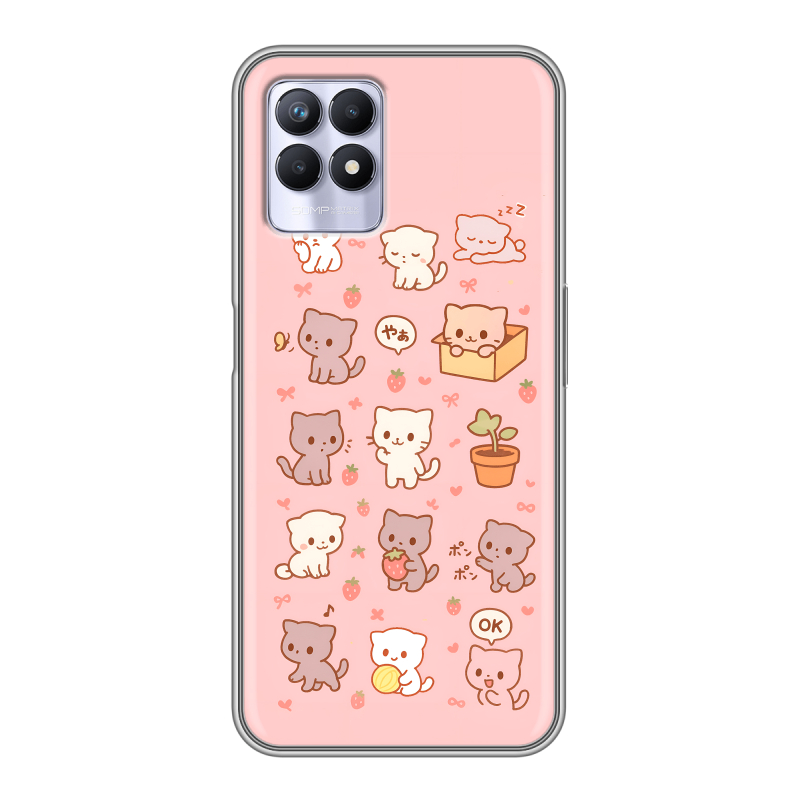 Силиконовый противоударный чехол на Realme 8i с принтом Hello Kitty Хелоу Кити Силиконовый противоударный чехол на Realme 8i с принтом Hello Kitty Хелоу Кити