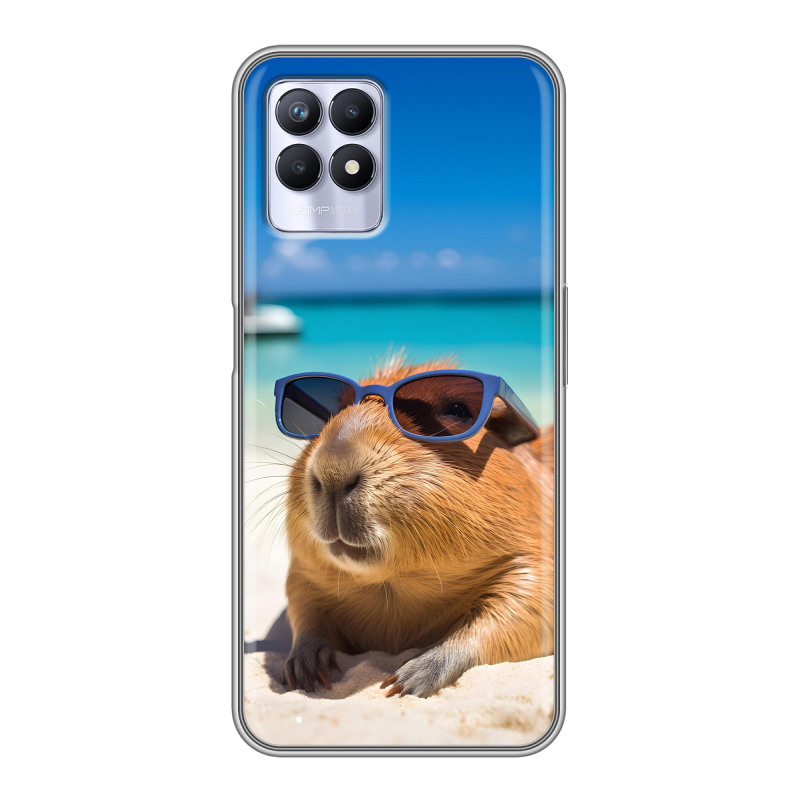 Силиконовый чехол на Realme 8i с принтом Капибара Силиконовый чехол на Realme 8i с принтом Капибара