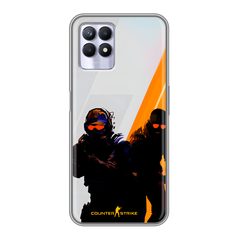Силиконовый противоударный чехол на Realme 8i с принтом Контер страйк Counter strike Силиконовый противоударный чехол на Realme 8i с принтом Контер страйк Counter strike
