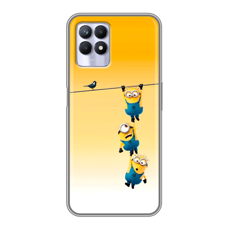 Силиконовый противоударный чехол на Realme 8i с принтом Миньоны Силиконовый противоударный чехол на Realme 8i с принтом Миньоны