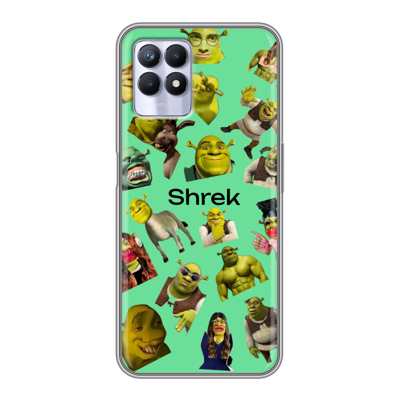 Силиконовый противоударный чехол на Realme 8i с принтом Шрек Shrek Силиконовый противоударный чехол на Realme 8i с принтом Шрек Shrek
