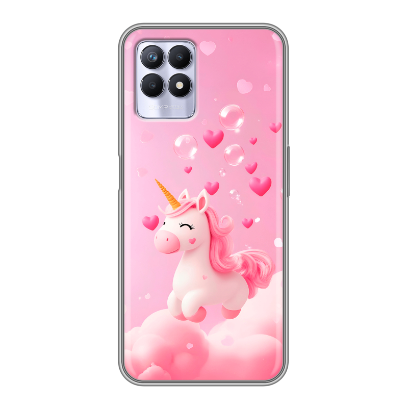 Силиконовый чехол на Realme 8i с принтом Единорог Силиконовый чехол на Realme 8i с принтом Единорог