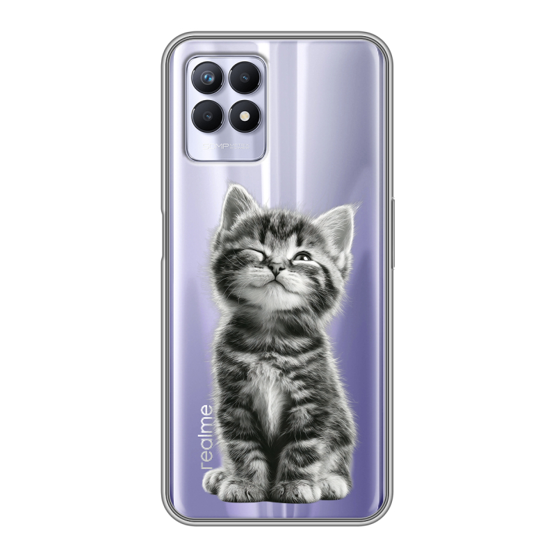Силиконовый противоударный чехол на Realme 8i с принтом Котенок Силиконовый противоударный чехол на Realme 8i с принтом Котенок