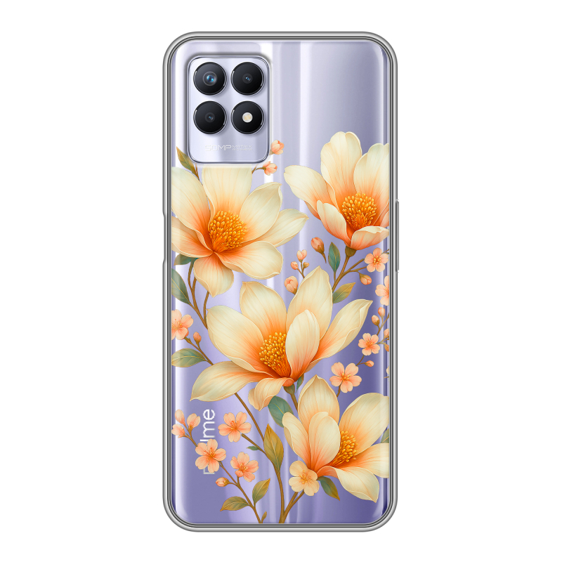 Силиконовый чехол на Realme 8i с принтом Цветы Силиконовый чехол на Realme 8i с принтом Цветы