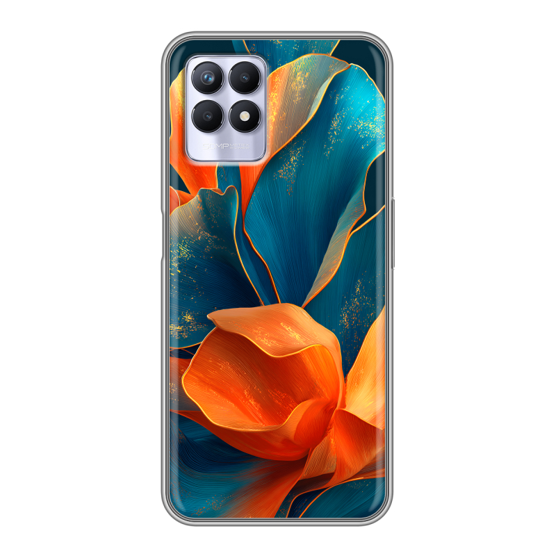 Силиконовый чехол на Realme 8i с принтом Цветы Силиконовый чехол на Realme 8i с принтом Цветы