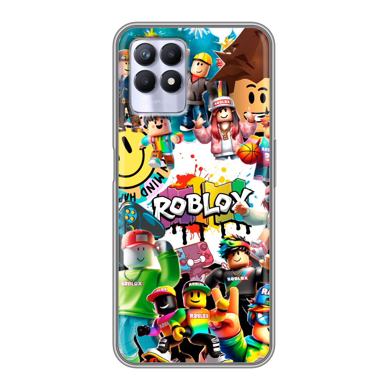 Силиконовый чехол на Realme 8i с принтом Roblox Роблокс Силиконовый чехол на Realme 8i с принтом Roblox Роблокс