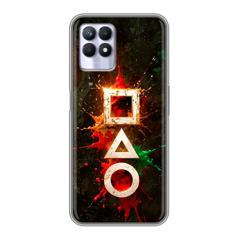 Силиконовый противоударный чехол на Realme 8i с принтом Squid Game Игра кальмара Силиконовый противоударный чехол на Realme 8i с принтом Squid Game Игра кальмара