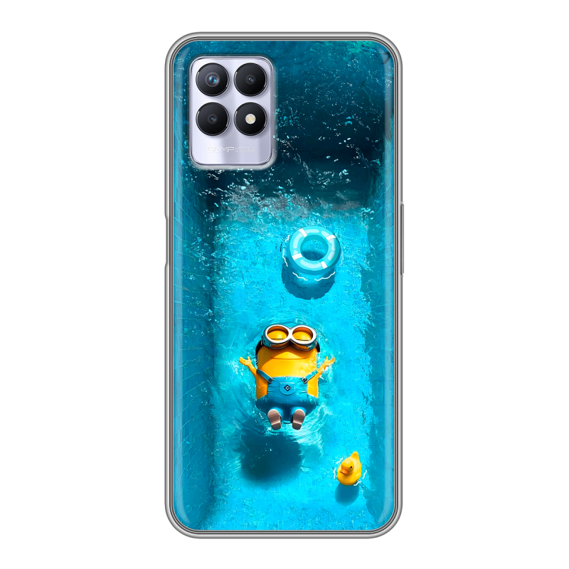 Силиконовый противоударный чехол на Realme 8i с принтом Миньоны Силиконовый противоударный чехол на Realme 8i с принтом Миньоны