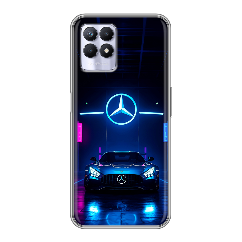Силиконовый чехол на Realme 8i с принтом Mercedes Мерседес Силиконовый чехол на Realme 8i с принтом Mercedes Мерседес