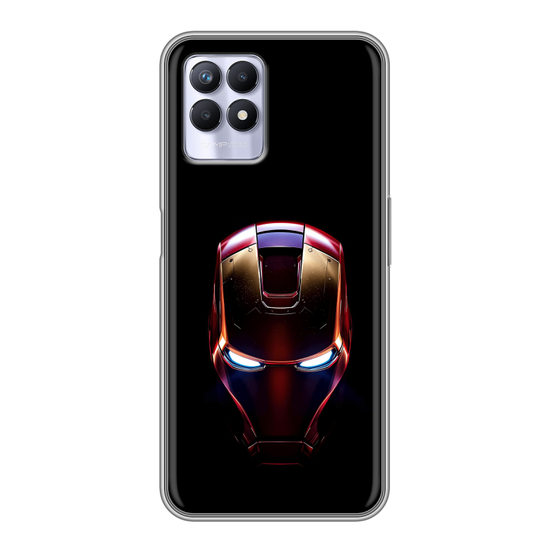 Силиконовый противоударный чехол на Realme 8i с принтом IronMan Железный человек Силиконовый противоударный чехол на Realme 8i с принтом IronMan Железный человек