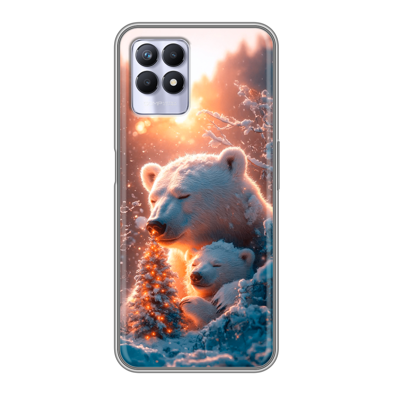 Силиконовый противоударный чехол на Realme 8i с принтом Новый год Силиконовый противоударный чехол на Realme 8i с принтом Новый год