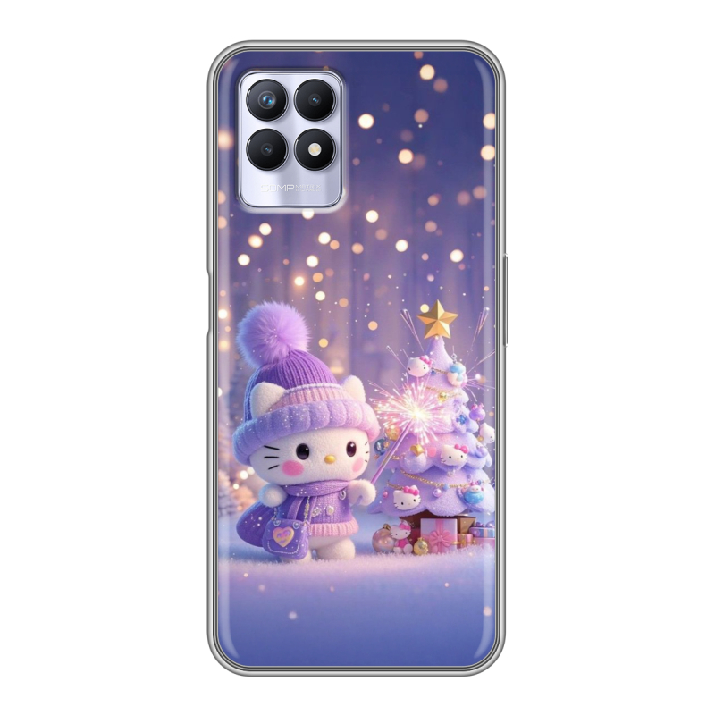 Силиконовый противоударный чехол на Realme 8i с принтом Новый год Силиконовый противоударный чехол на Realme 8i с принтом Новый год