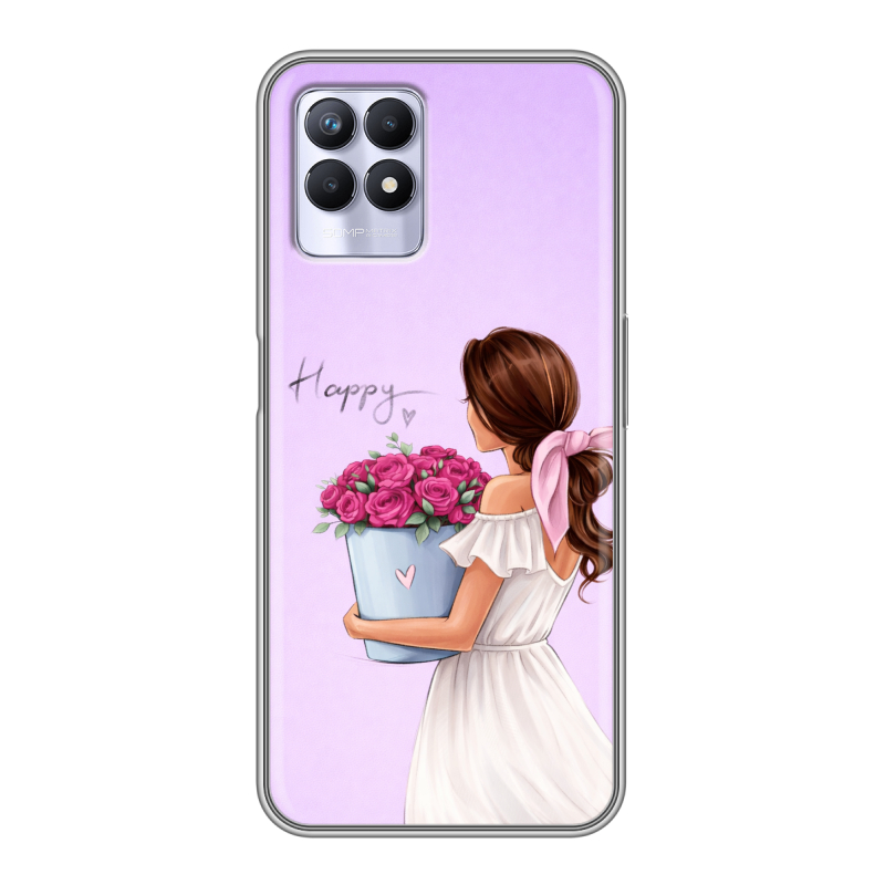 Силиконовый чехол на Realme 8i с принтом женский Силиконовый чехол на Realme 8i с принтом женский