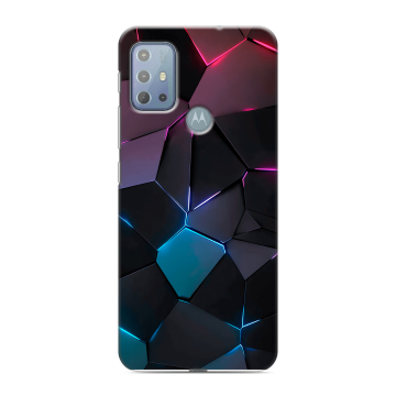 Силиконовый чехол на Motorola Moto G20 с принтом Геометрия неона