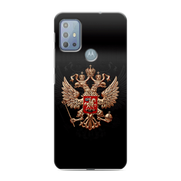 Силиконовый чехол на Motorola Moto G20 с принтом Герб России