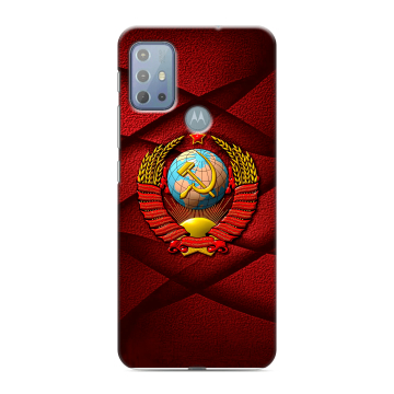 Силиконовый чехол на Motorola Moto G20 с принтом Герб СССР