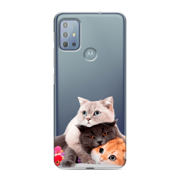 Силиконовый чехол на Motorola Moto G20 с принтом Кошки