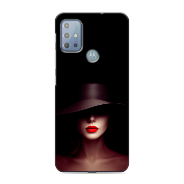 Силиконовый чехол на Motorola Moto G20 с принтом Девушка в шляпе