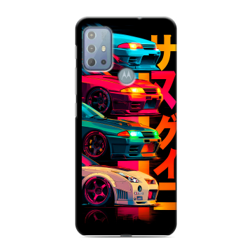 Силиконовый чехол на Motorola Moto G20 с принтом Гоночные машины