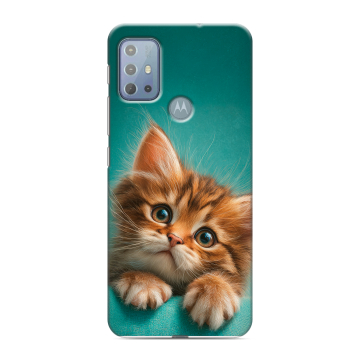 Силиконовый чехол на Motorola Moto G20 с принтом котенок