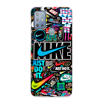 Силиконовый чехол на Motorola Moto G20 с принтом найк nike черный