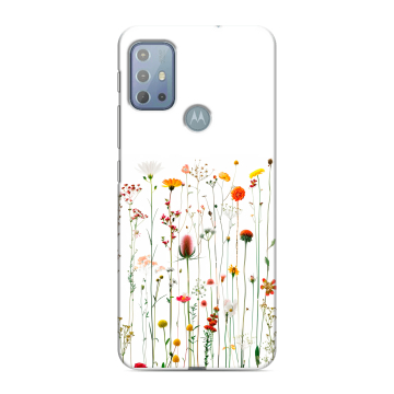 Силиконовый чехол на Motorola Moto G20 с принтом цветы