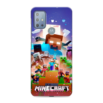 Силиконовый чехол на Motorola Moto G20 с принтом Майнкрафт Minecraft