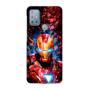 Силиконовый чехол на Motorola Moto G20 с принтом Железный человек Ironman