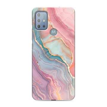 Силиконовый чехол на Motorola Moto G20 с принтом розовый мрамор