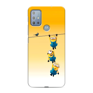 Силиконовый чехол на Motorola Moto G20 с принтом Миньоны