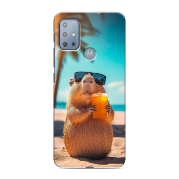 Силиконовый чехол на Motorola Moto G20 с принтом Капибара