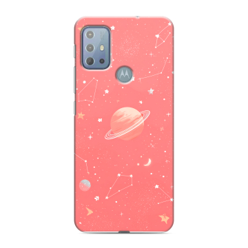 Силиконовый чехол на Motorola Moto G20 с принтом Розовый космос Силиконовый чехол на Motorola Moto G20 с принтом Розовый космос