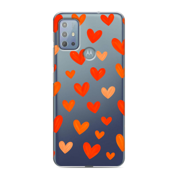 Силиконовый чехол на Motorola Moto G20 с принтом Сердечки Силиконовый чехол на Motorola Moto G20 с принтом Сердечки