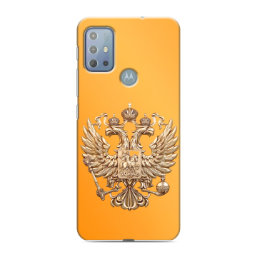Силиконовый чехол на Motorola Moto G20 с принтом Герб Флаг России Силиконовый чехол на Motorola Moto G20 с принтом Герб Флаг России