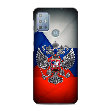 Силиконовый чехол на Motorola Moto G20 с принтом Флаг России