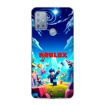 Силиконовый чехол на Motorola Moto G20 с принтом Roblox Роблокс