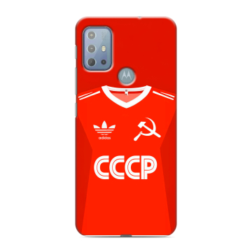 Силиконовый чехол на Motorola Moto G20 с принтом Флаг Герб СССР Силиконовый чехол на Motorola Moto G20 с принтом Флаг Герб СССР