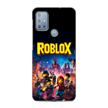 Силиконовый чехол на Motorola Moto G20 с принтом Roblox Роблокс