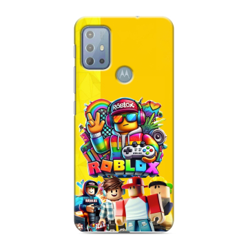 Силиконовый чехол на Motorola Moto G20 с принтом Roblox Роблокс